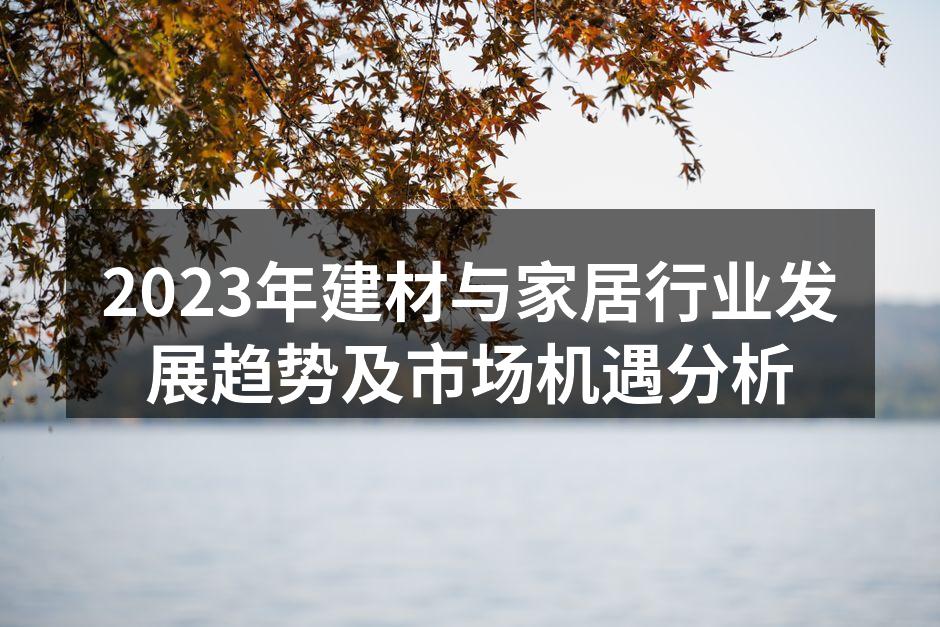 建材行业在2023年的快速发展